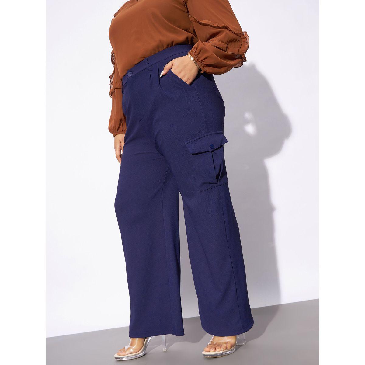 Sassafras X Styli  Plus Cargo Pocket Detail Straight Pants-women-clothing-bottoms-trousers-image-3