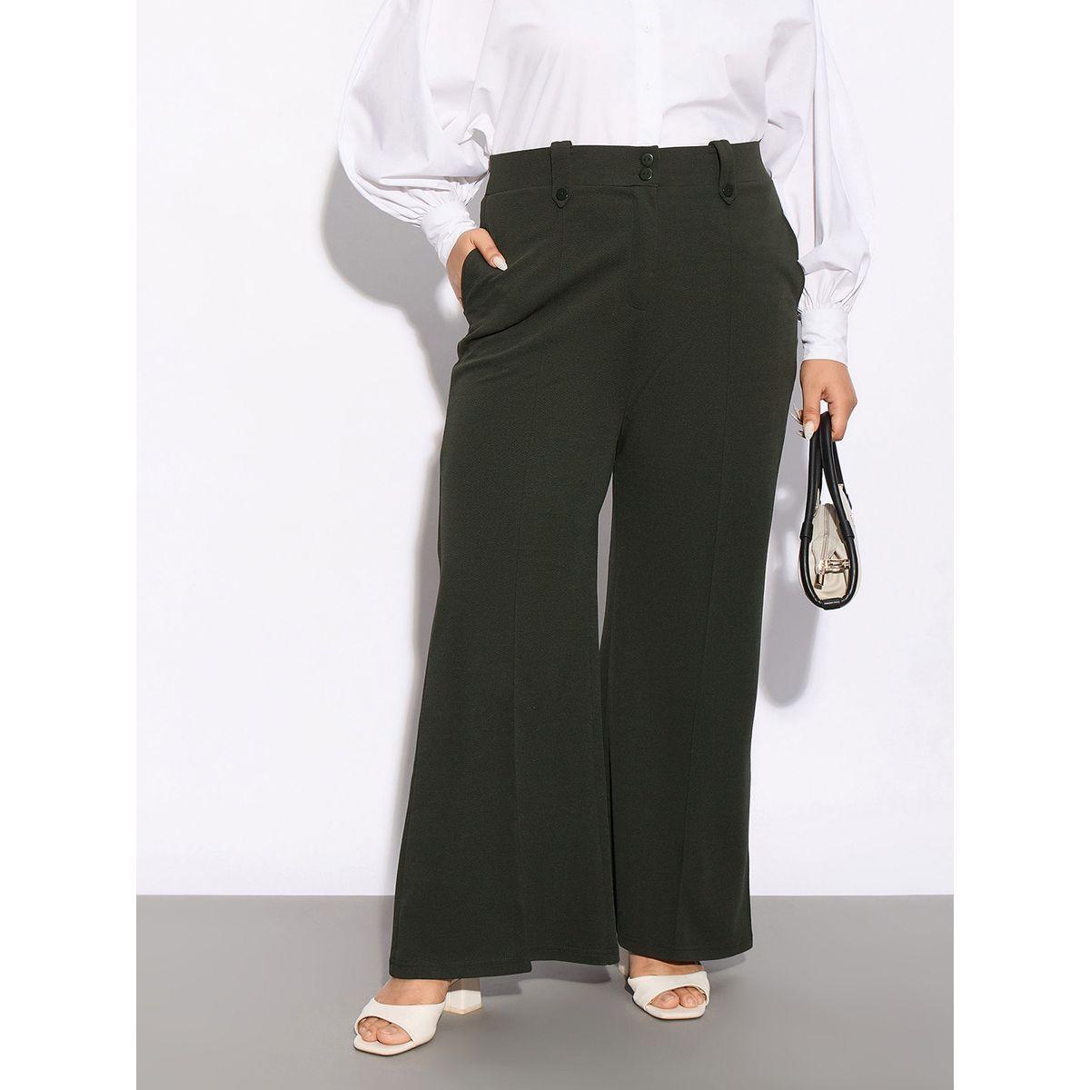 Sassafras X Styli  Plus Front Loop Detail Bell Bottom Pants-women-clothing-bottoms-trousers-image-1