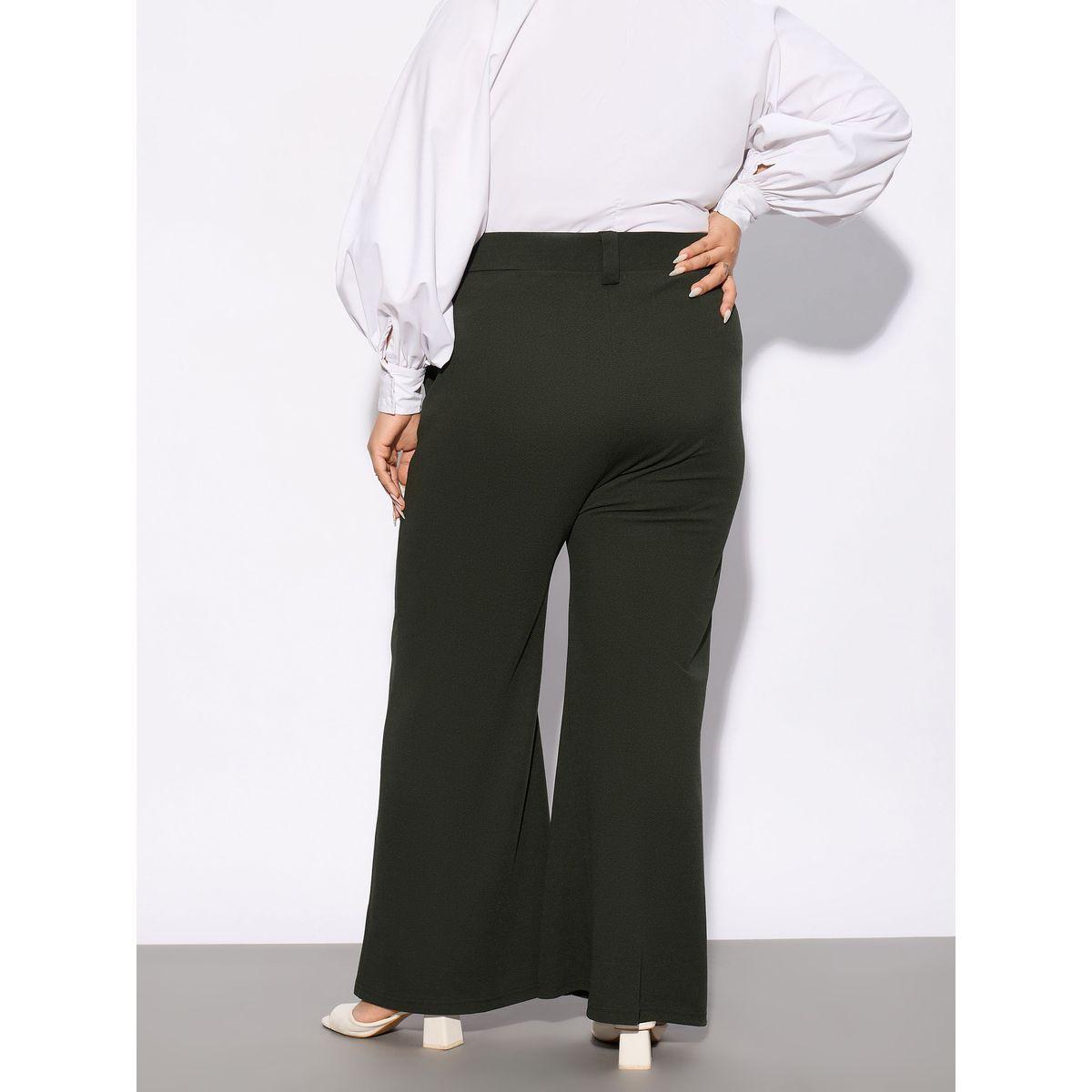 بنطال بمقاس كبير بازرار مع فتحات حزام ساسافراس × ستايلي-women-clothing-bottoms-trousers-image-5