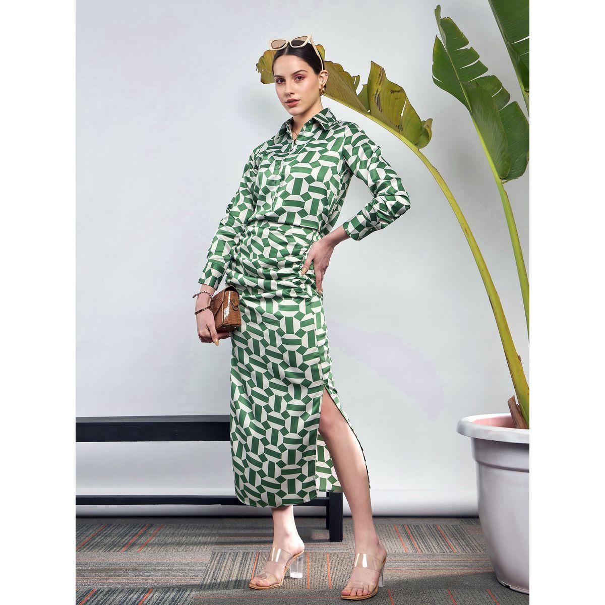طقم منسق من تنورة مع بلوزة بطبعة هندسية ساسافراس × ستايلي-women-clothing-coordsets-image-1