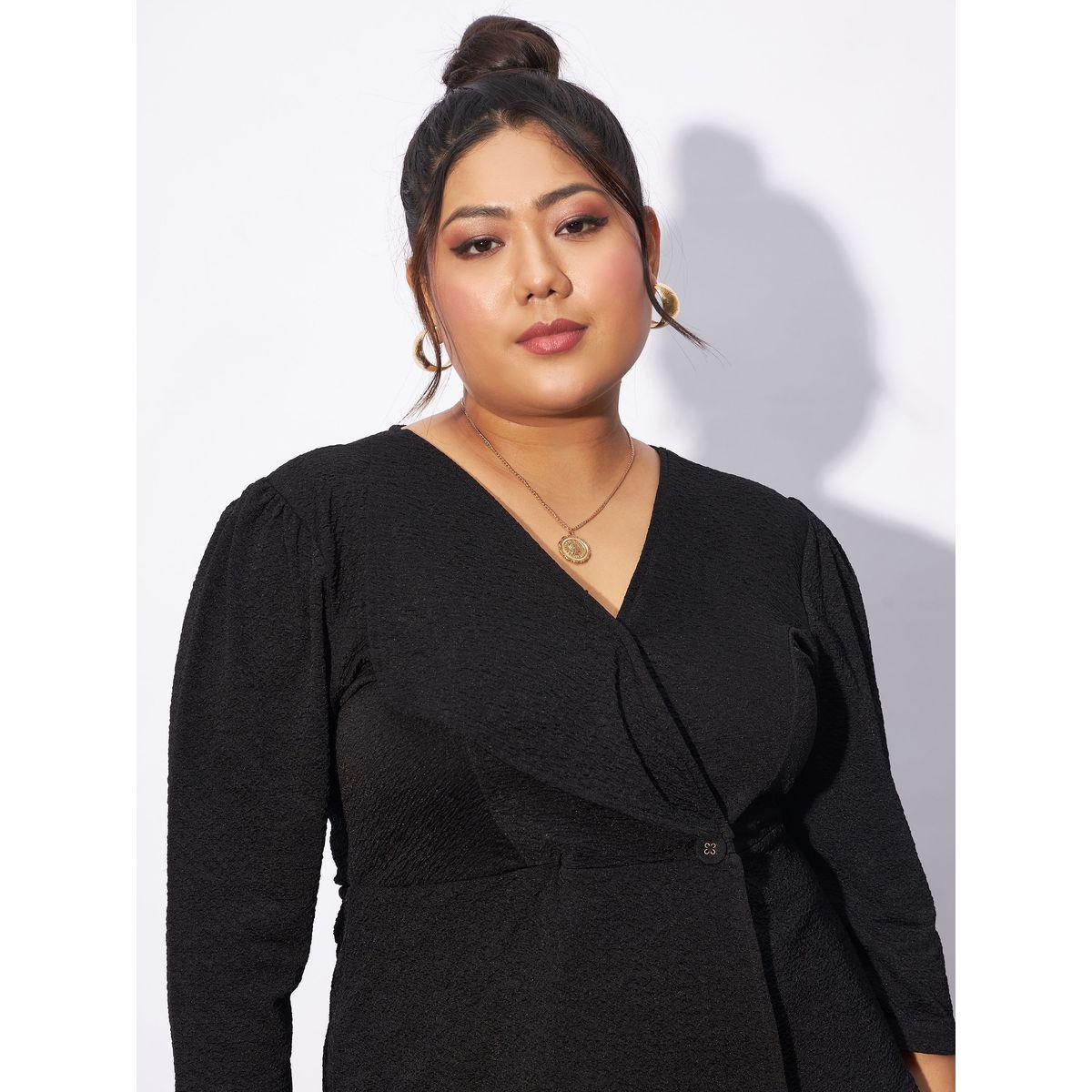 طقم منسق بمقاس كبير من بنطال وبلوزة بارزة الملمس ساسافراس × ستايلي-women-clothing-coordsets-image-4