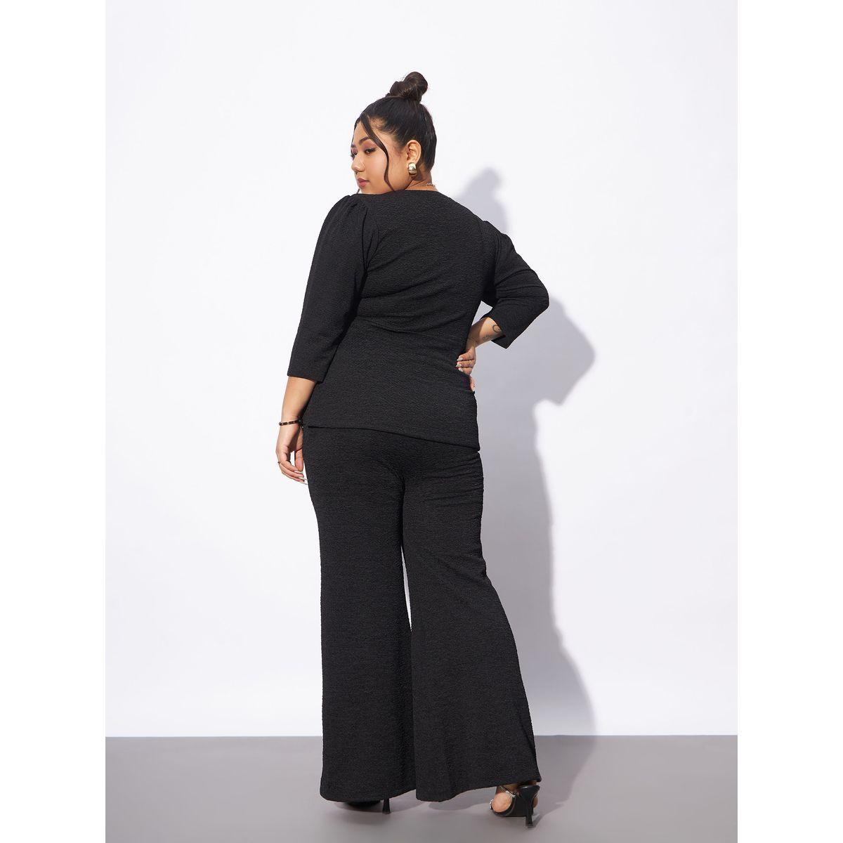 طقم منسق بمقاس كبير من بنطال وبلوزة بارزة الملمس ساسافراس × ستايلي-women-clothing-coordsets-image-6