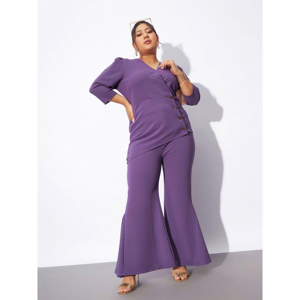 Sassafras X Styli  Plus V Neck Wrap Top & Kick Pleat Pants Co-Ords-women-clothing-coordsets-image-1