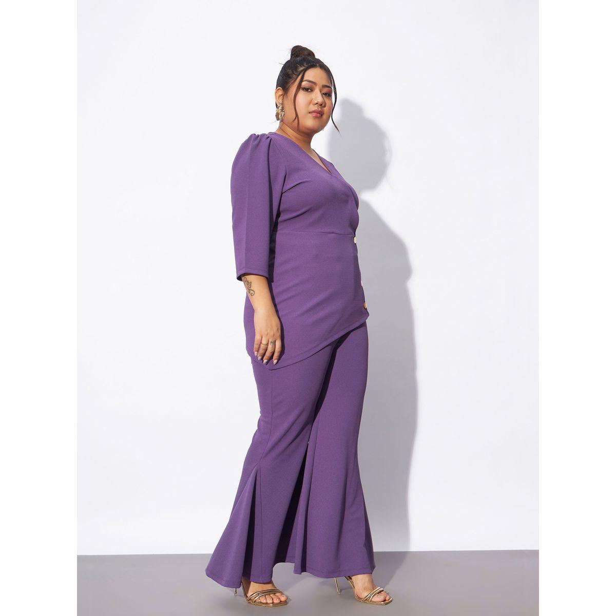 Sassafras X Styli  Plus V Neck Wrap Top & Kick Pleat Pants Co-Ords-women-clothing-coordsets-image-3