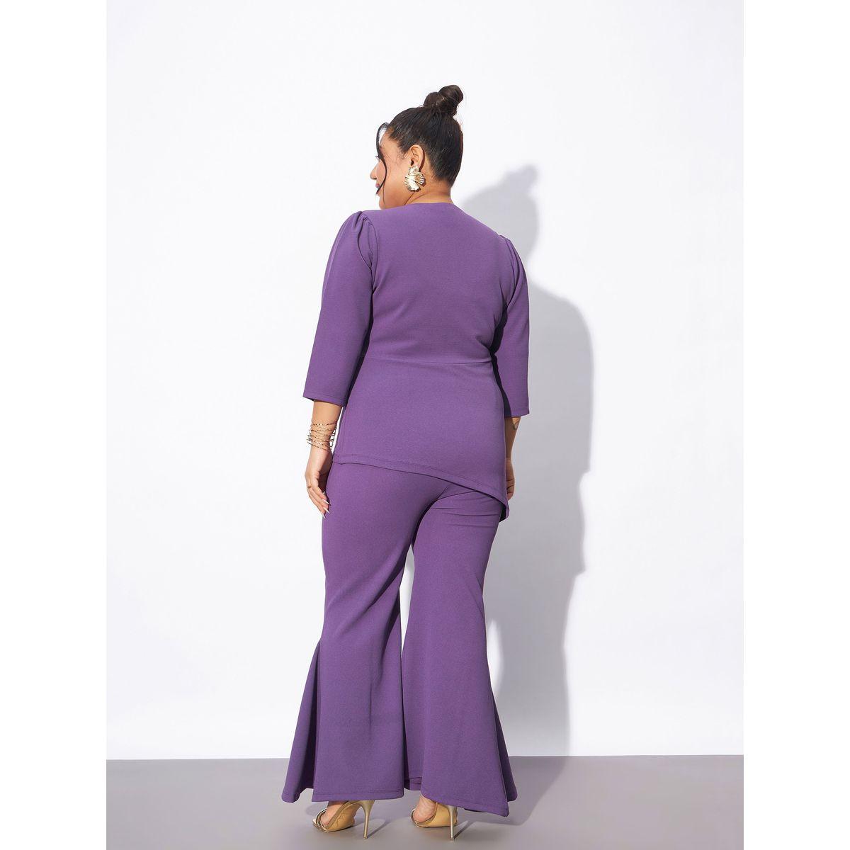 Sassafras X Styli  Plus V Neck Wrap Top & Kick Pleat Pants Co-Ords-women-clothing-coordsets-image-6