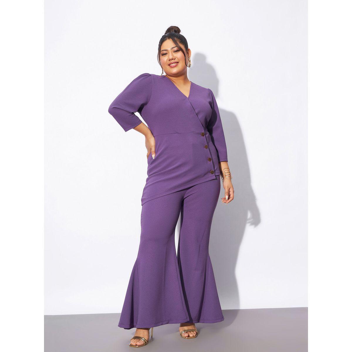 Sassafras X Styli  Plus V Neck Wrap Top & Kick Pleat Pants Co-Ords-women-clothing-coordsets-image-7