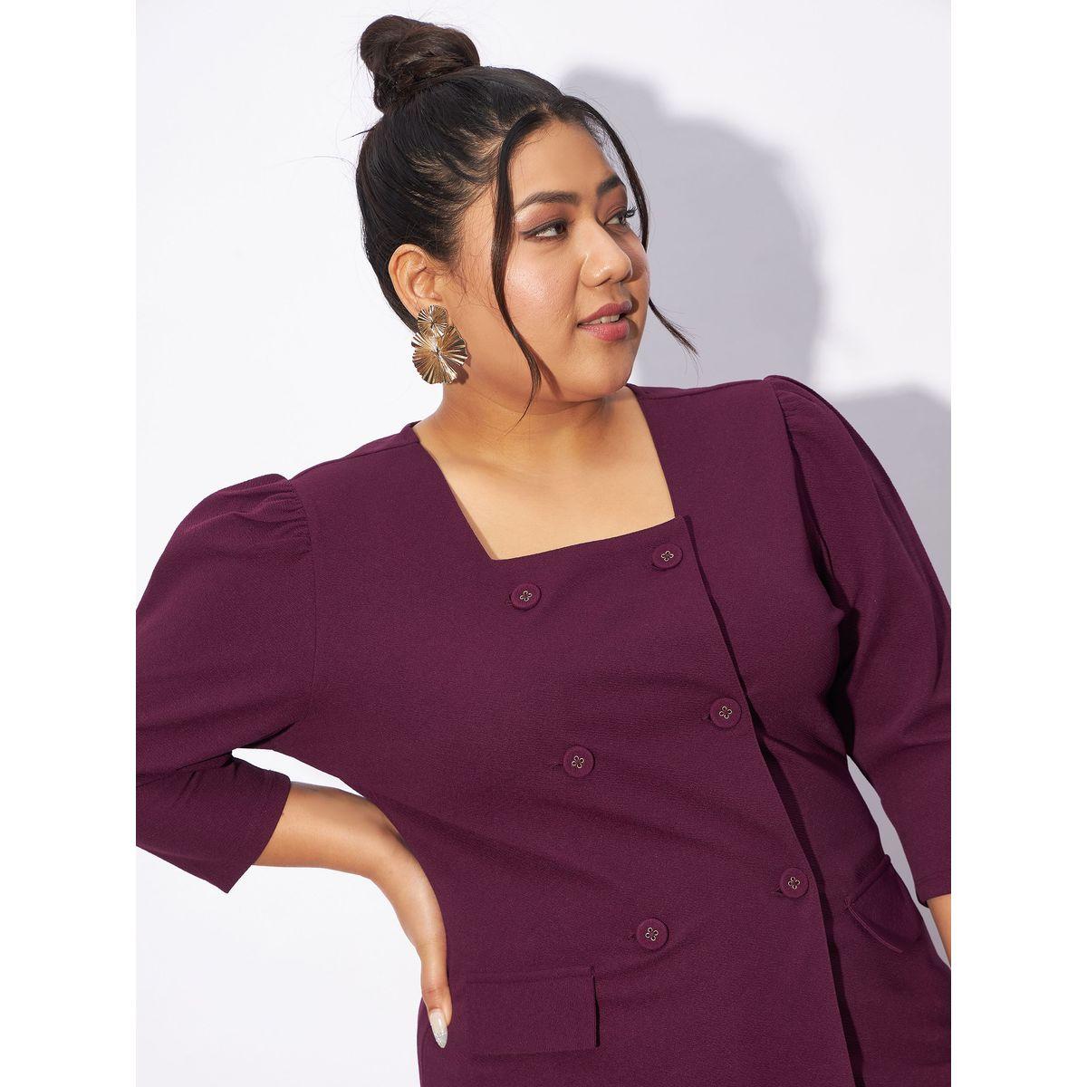 Sassafras X Styli  Plus Front Button Square Neck Top & Pants Co-Ords-women-clothing-coordsets-image-4