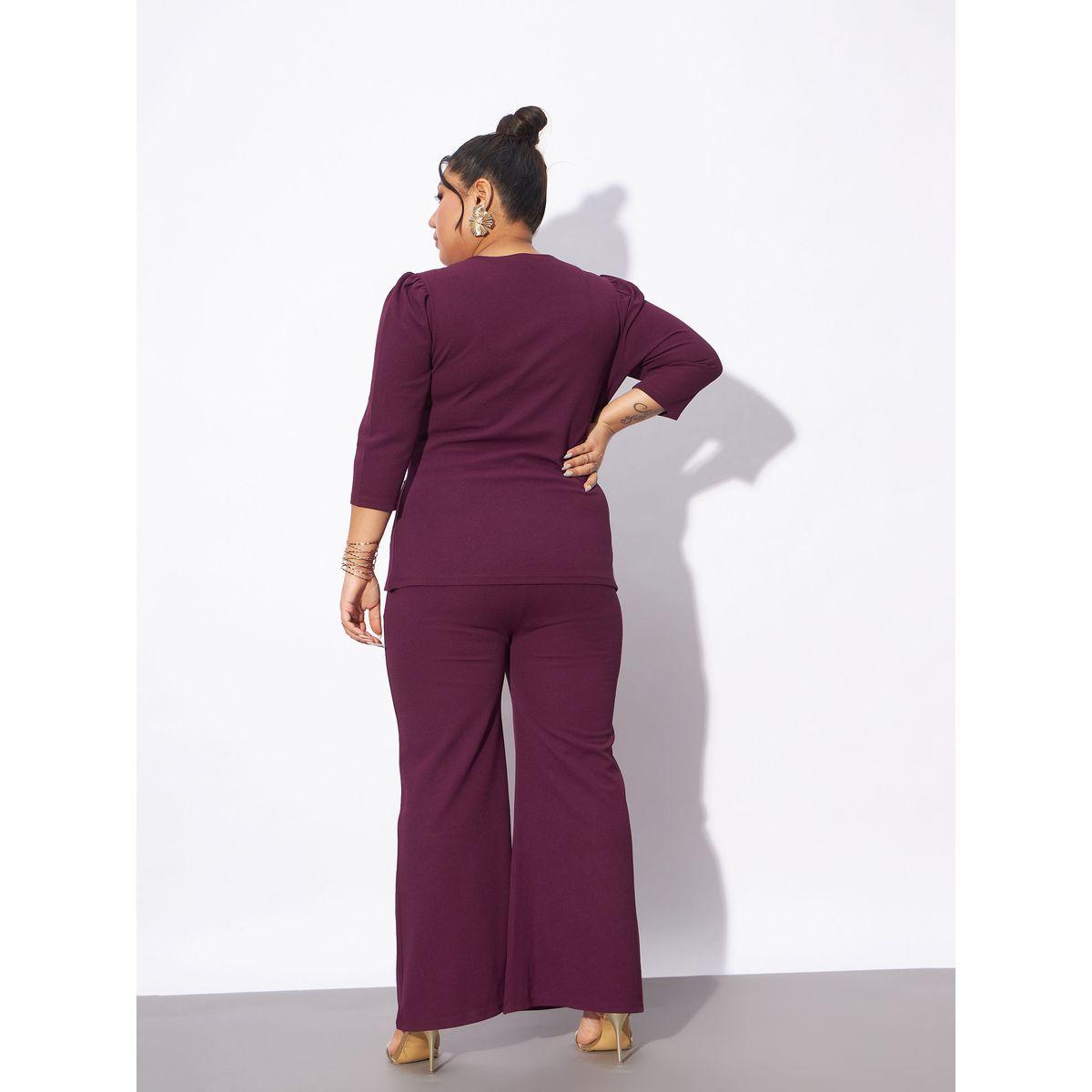 Sassafras X Styli  Plus Front Button Square Neck Top & Pants Co-Ords-women-clothing-coordsets-image-6