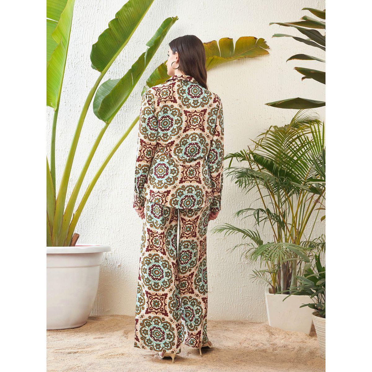 طقم منسق من بنطال بارجل واسعة مع بلوزة باربطة ساسافراس × ستايلي-women-clothing-coordsets-image-6