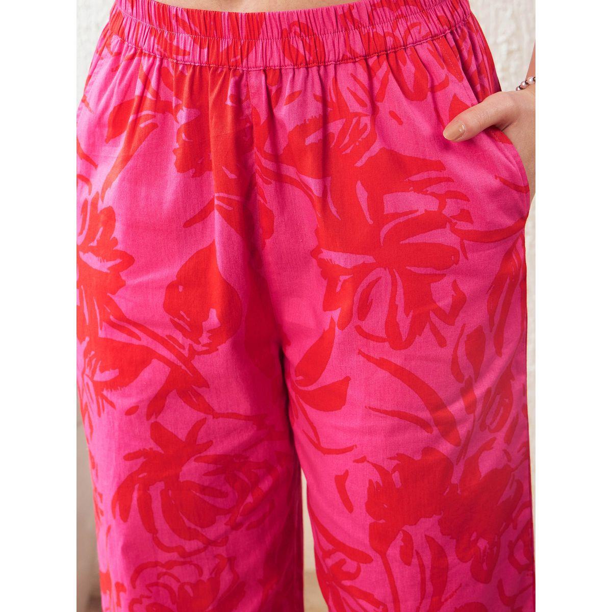 Sassafras X Styli  Floral Print Shirt with Roll Up Sleeves & Flared Pants Co-Ord-women-clothing-coordsets-image-5