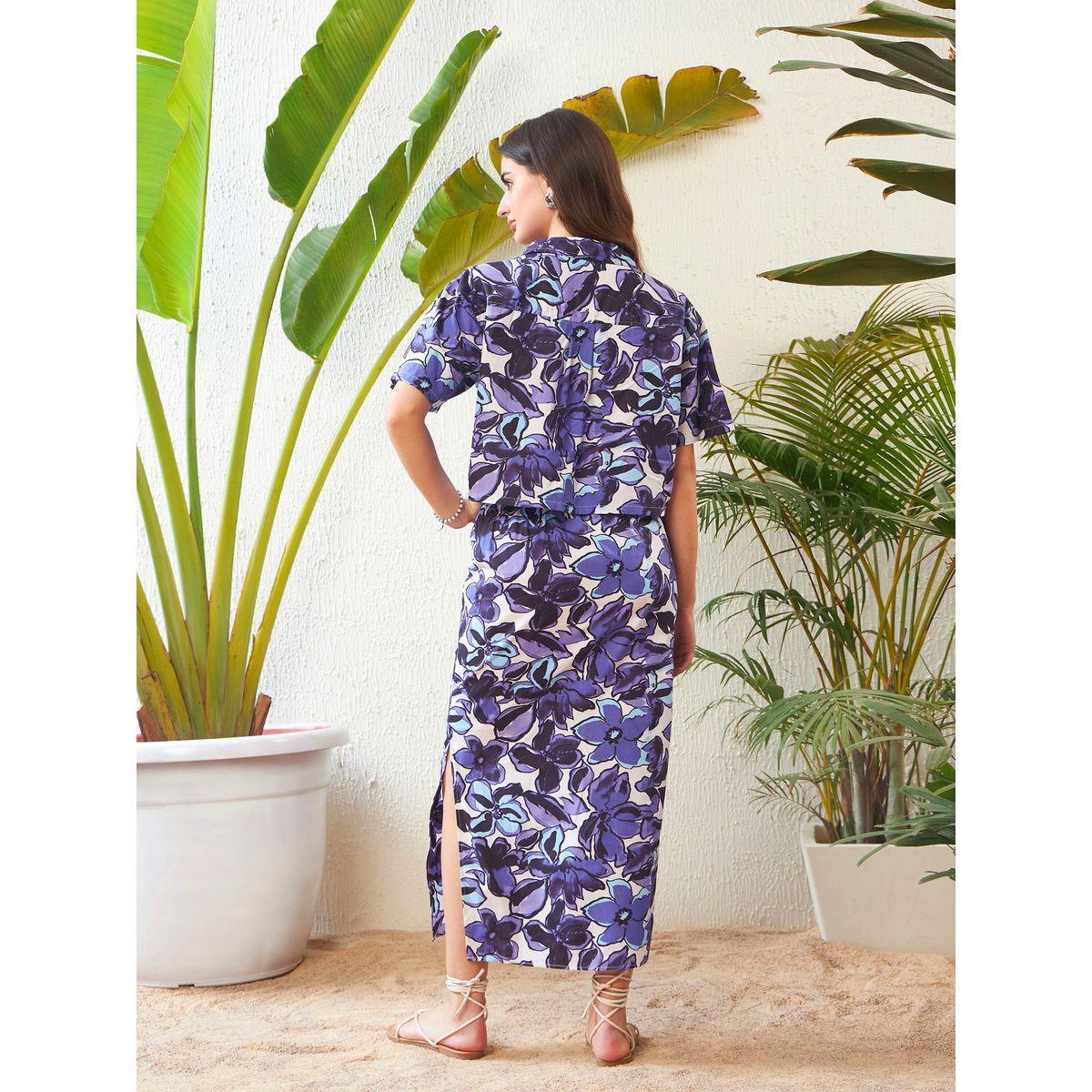 طقم منسق من تنورة بشق جانبي مع بلوزة قصيرة ساسافراس × ستايلي-women-clothing-coordsets-image-9