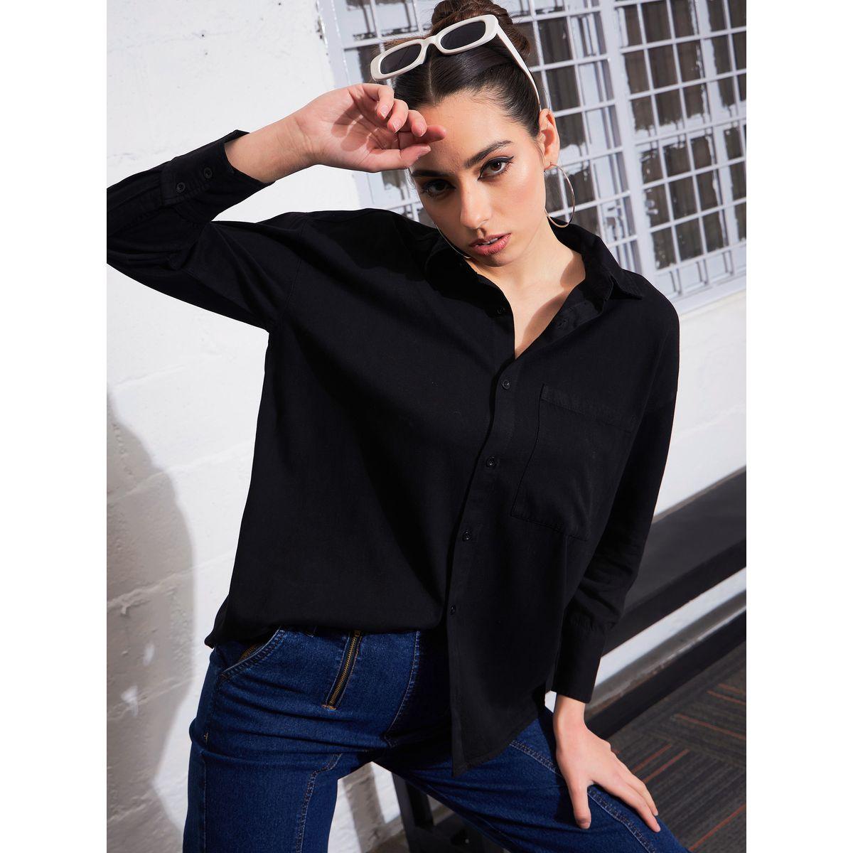 بلوزة واسعة بجيب على الصدر مع اكمام طويلة ساسافراس × ستايلي-women-clothing-shirtsandblouses-shirts-image-1