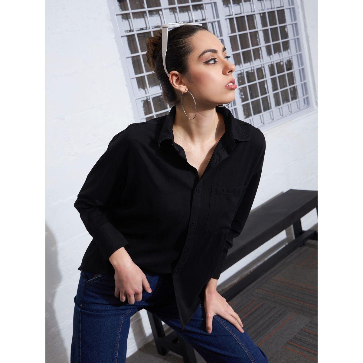 بلوزة واسعة بجيب على الصدر مع اكمام طويلة ساسافراس × ستايلي-women-clothing-shirtsandblouses-shirts-image-8