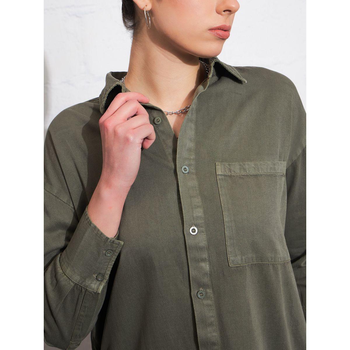 Sassafras X Styli  Oversized Chest Pocket Shirt with Long Sleeves-women-clothing-shirtsandblouses-shirts-image-4