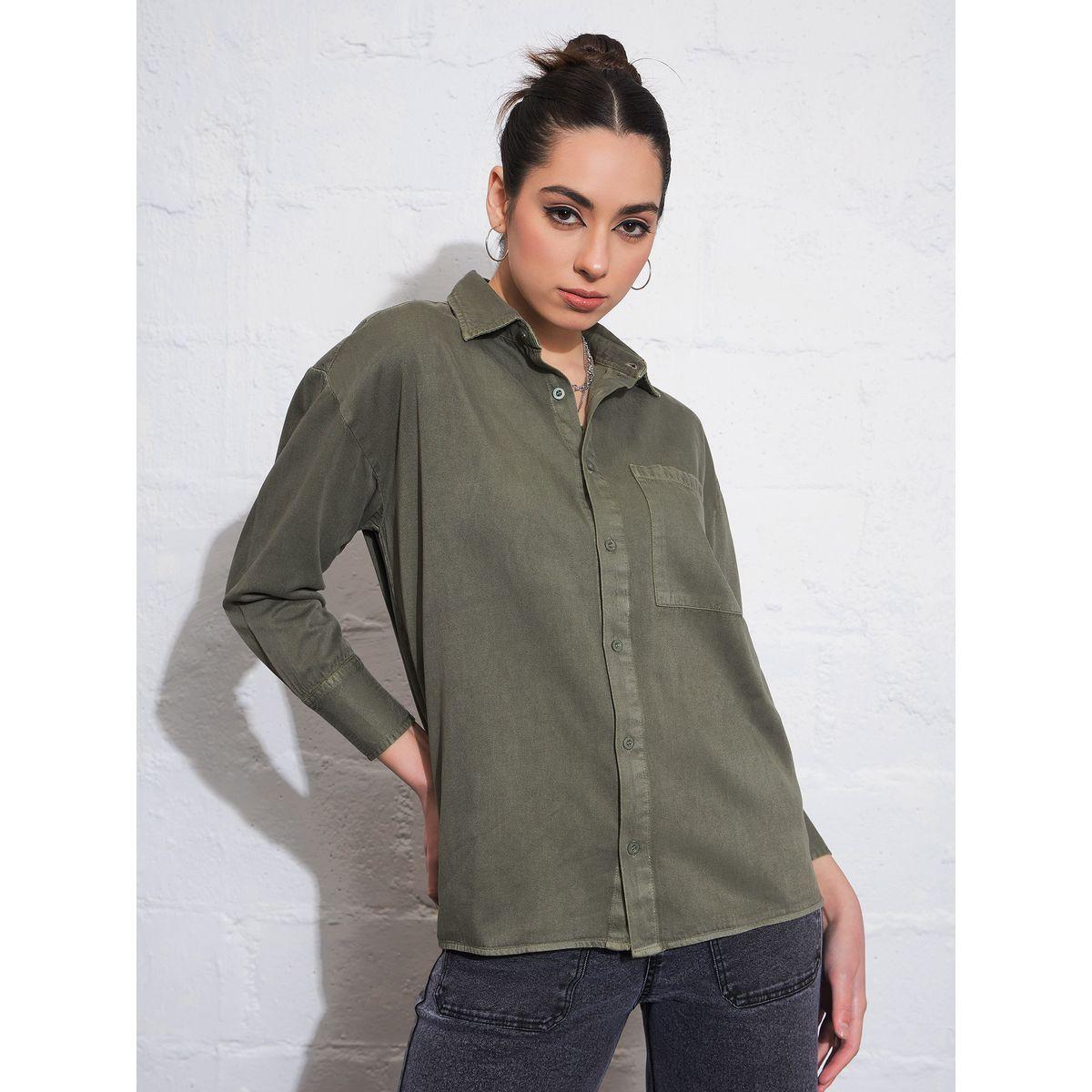 Sassafras X Styli  Oversized Chest Pocket Shirt with Long Sleeves-women-clothing-shirtsandblouses-shirts-image-6