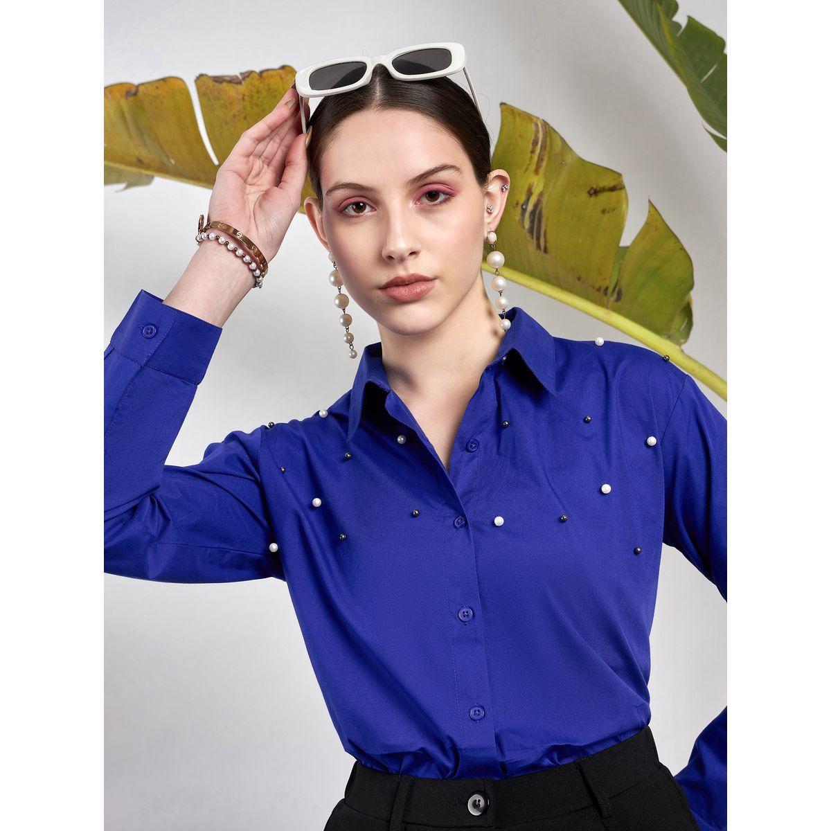 Sassafras X Styli  Pearl Studded Shirt with Long Sleeves-women-clothing-shirtsandblouses-shirts-image-1