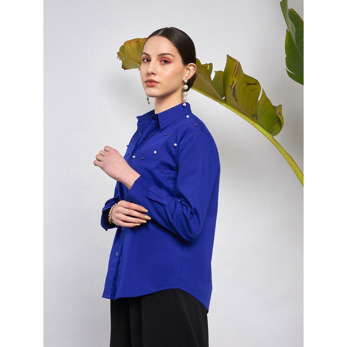 بلوزة مرصعة بلؤلؤ مع اكمام طويلة ساسافراس × ستايلي-women-clothing-shirtsandblouses-shirts-image-3