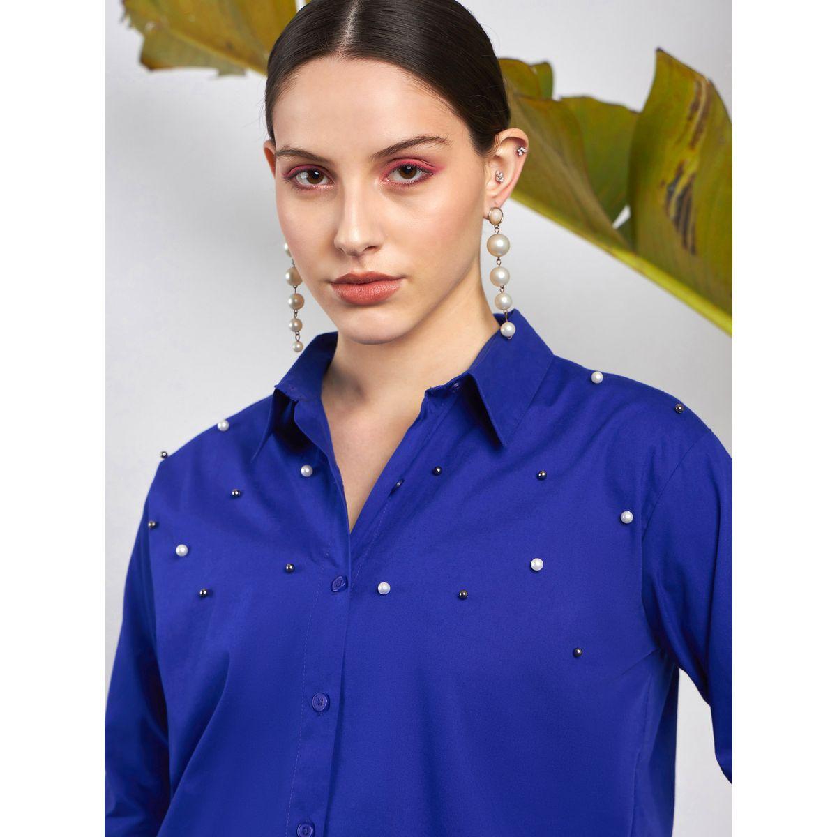 Sassafras X Styli  Pearl Studded Shirt with Long Sleeves-women-clothing-shirtsandblouses-shirts-image-4