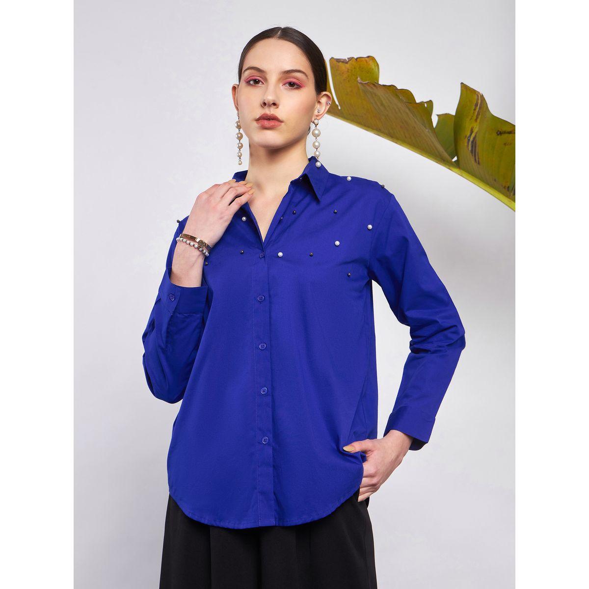 Sassafras X Styli  Pearl Studded Shirt with Long Sleeves-women-clothing-shirtsandblouses-shirts-image-6