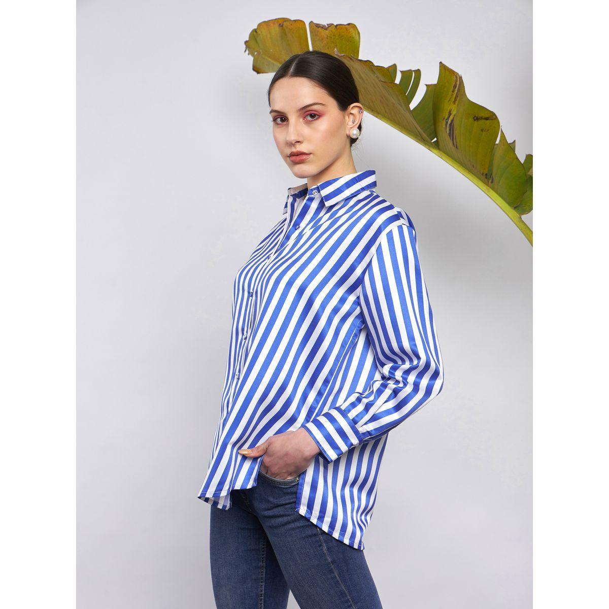 بلوزة ساتان مخططة مع اكمام طويلة ساسافراس × ستايلي-women-clothing-shirtsandblouses-shirts-image-3