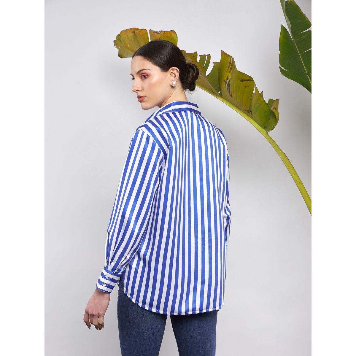بلوزة ساتان مخططة مع اكمام طويلة ساسافراس × ستايلي-women-clothing-shirtsandblouses-shirts-image-5