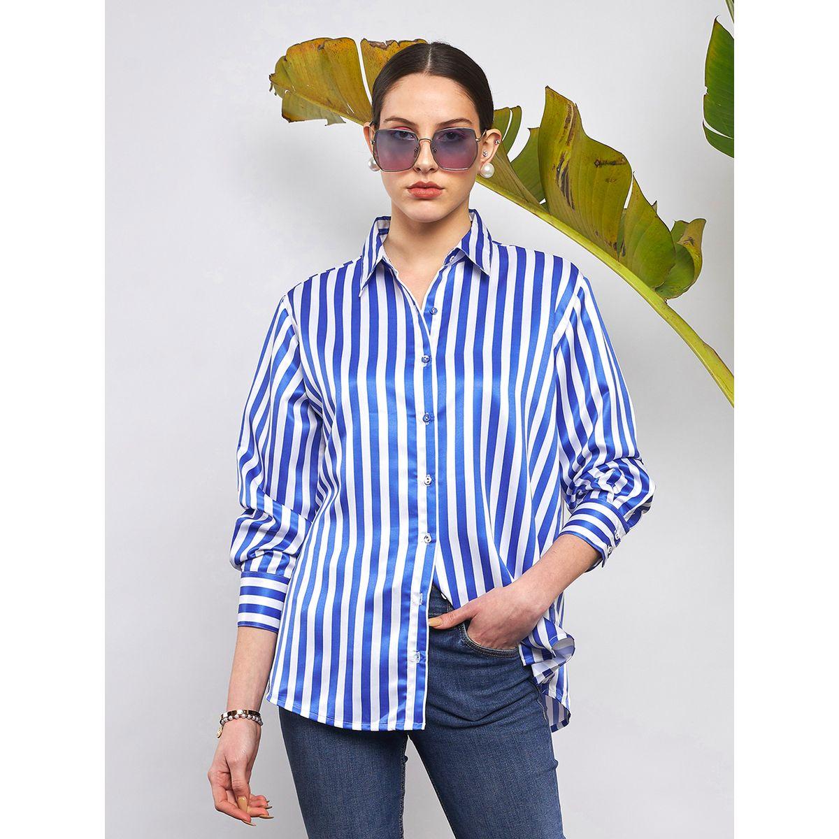 بلوزة ساتان مخططة مع اكمام طويلة ساسافراس × ستايلي-women-clothing-shirtsandblouses-shirts-image-6