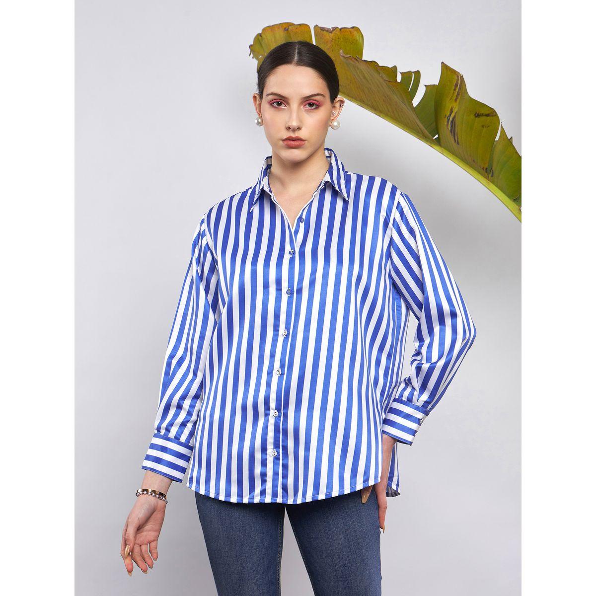 بلوزة ساتان مخططة مع اكمام طويلة ساسافراس × ستايلي-women-clothing-shirtsandblouses-shirts-image-8