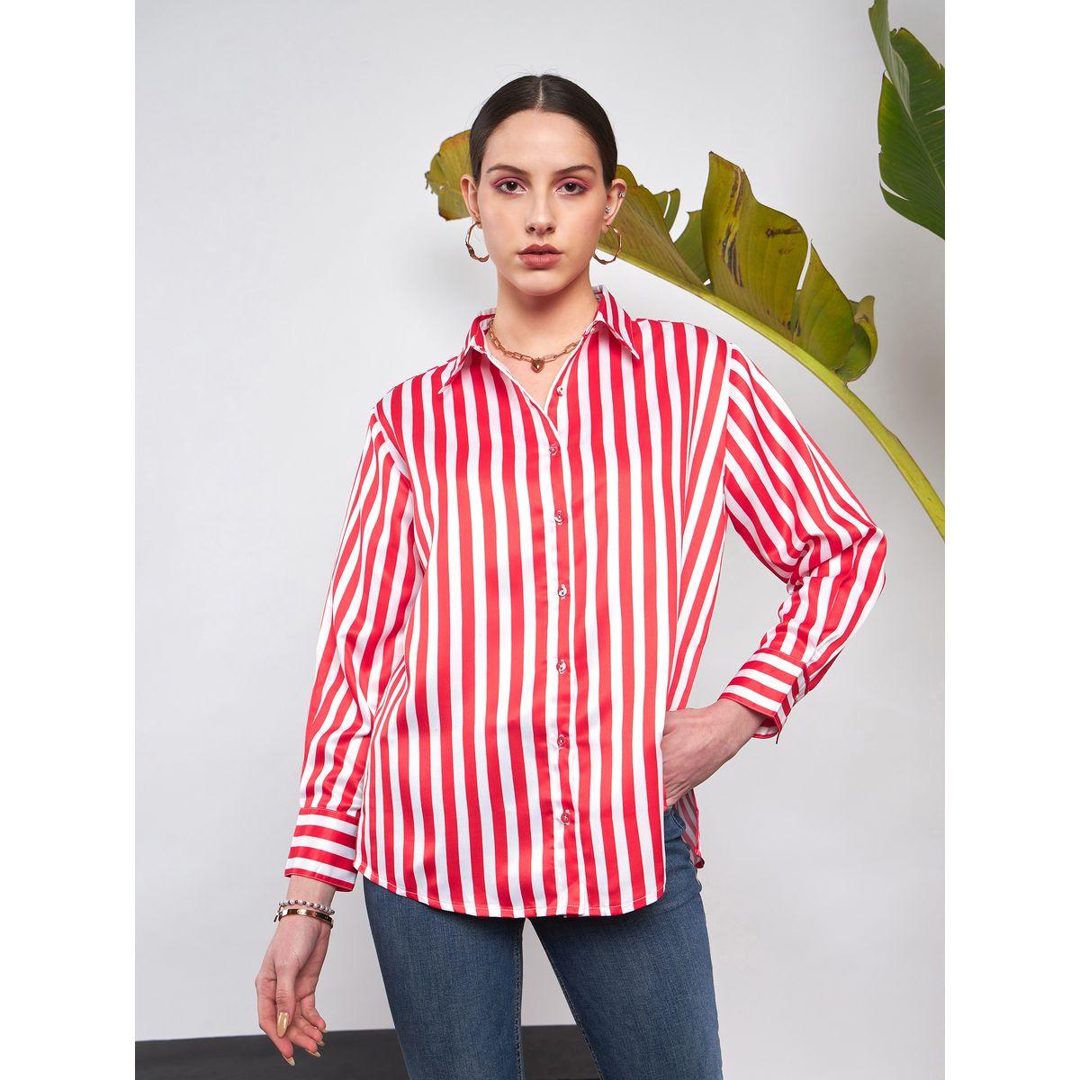 Sassafras X Styli  Striped Satin Shirt with Long Sleeves-women-clothing-shirtsandblouses-shirts-image-6