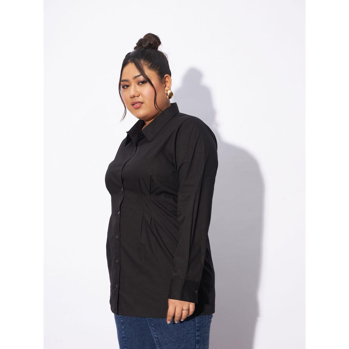 بلوزة بوبلين بمقاس كبير وكسرات مع ازرار غلق ساسافراس × ستايلي-women-clothing-shirtsandblouses-shirts-image-3
