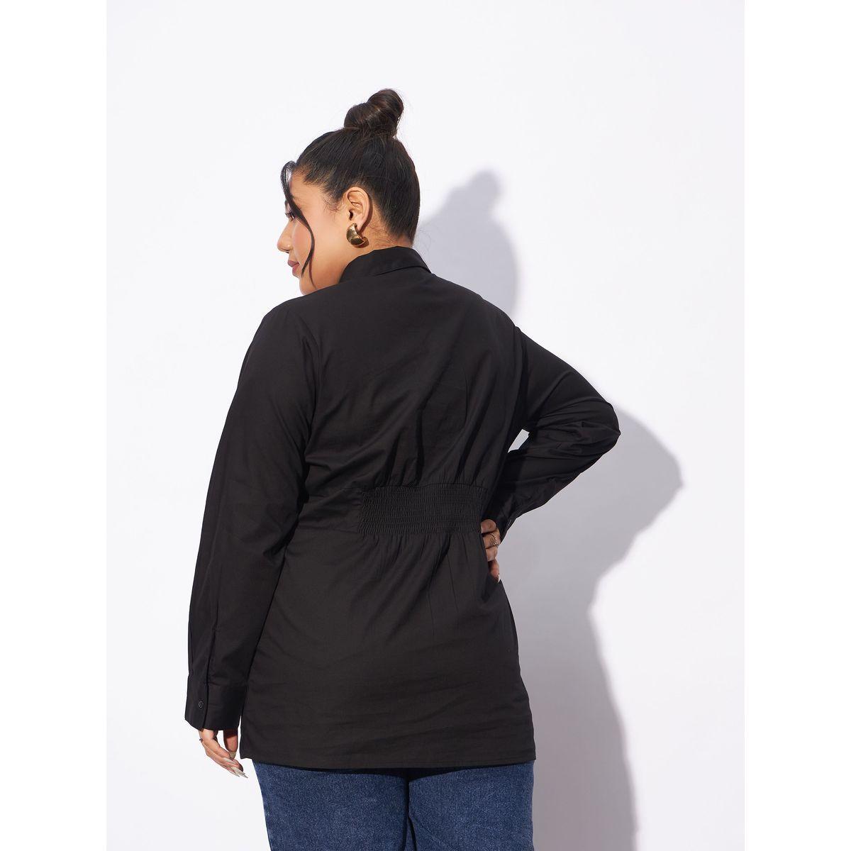 بلوزة بوبلين بمقاس كبير وكسرات مع ازرار غلق ساسافراس × ستايلي-women-clothing-shirtsandblouses-shirts-image-5
