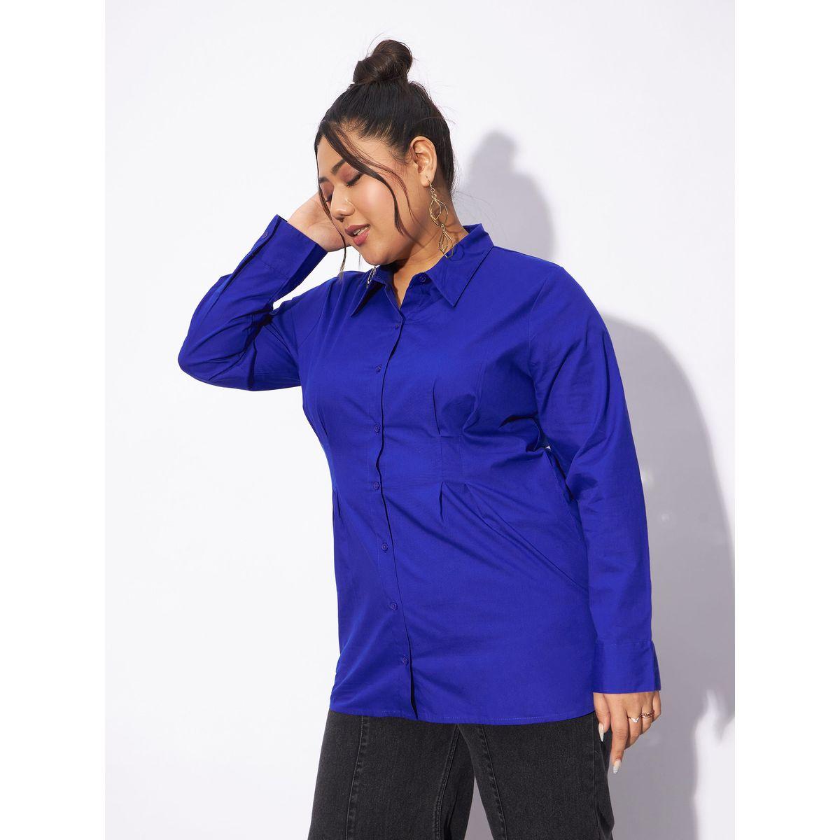 بلوزة بوبلين بمقاس كبير وكسرات مع ازرار غلق ساسافراس × ستايلي-women-clothing-shirtsandblouses-shirts-image-3
