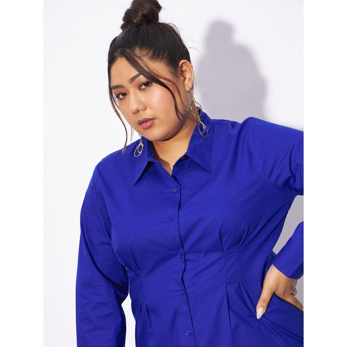 بلوزة بوبلين بمقاس كبير وكسرات مع ازرار غلق ساسافراس × ستايلي-women-clothing-shirtsandblouses-shirts-image-4