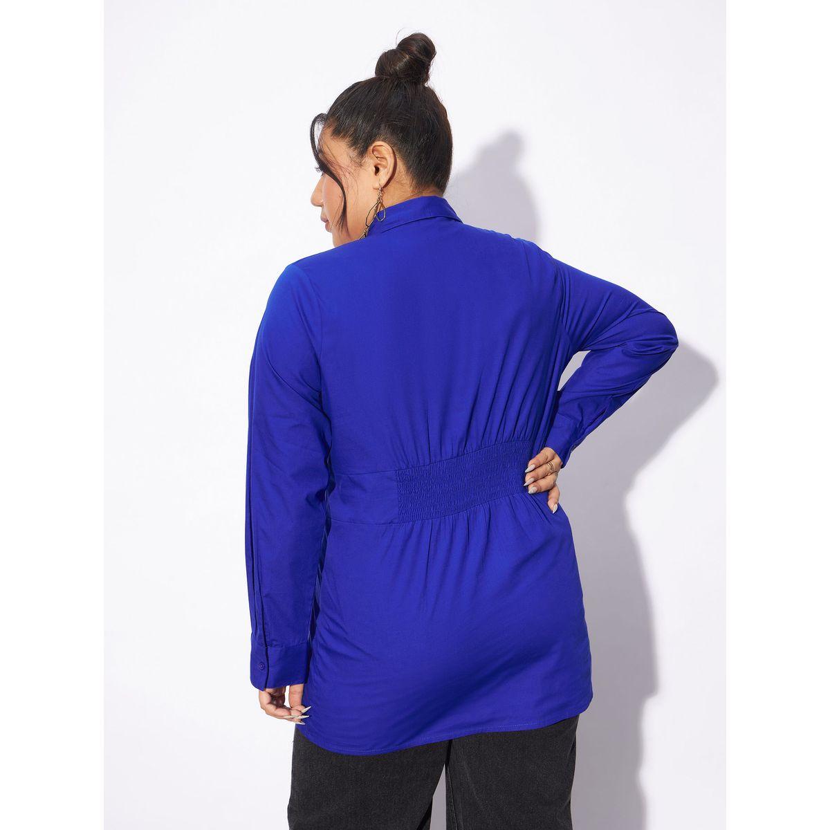 بلوزة بوبلين بمقاس كبير وكسرات مع ازرار غلق ساسافراس × ستايلي-women-clothing-shirtsandblouses-shirts-image-5