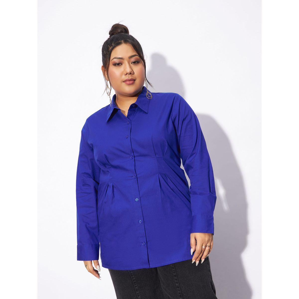 بلوزة بوبلين بمقاس كبير وكسرات مع ازرار غلق ساسافراس × ستايلي-women-clothing-shirtsandblouses-shirts-image-6