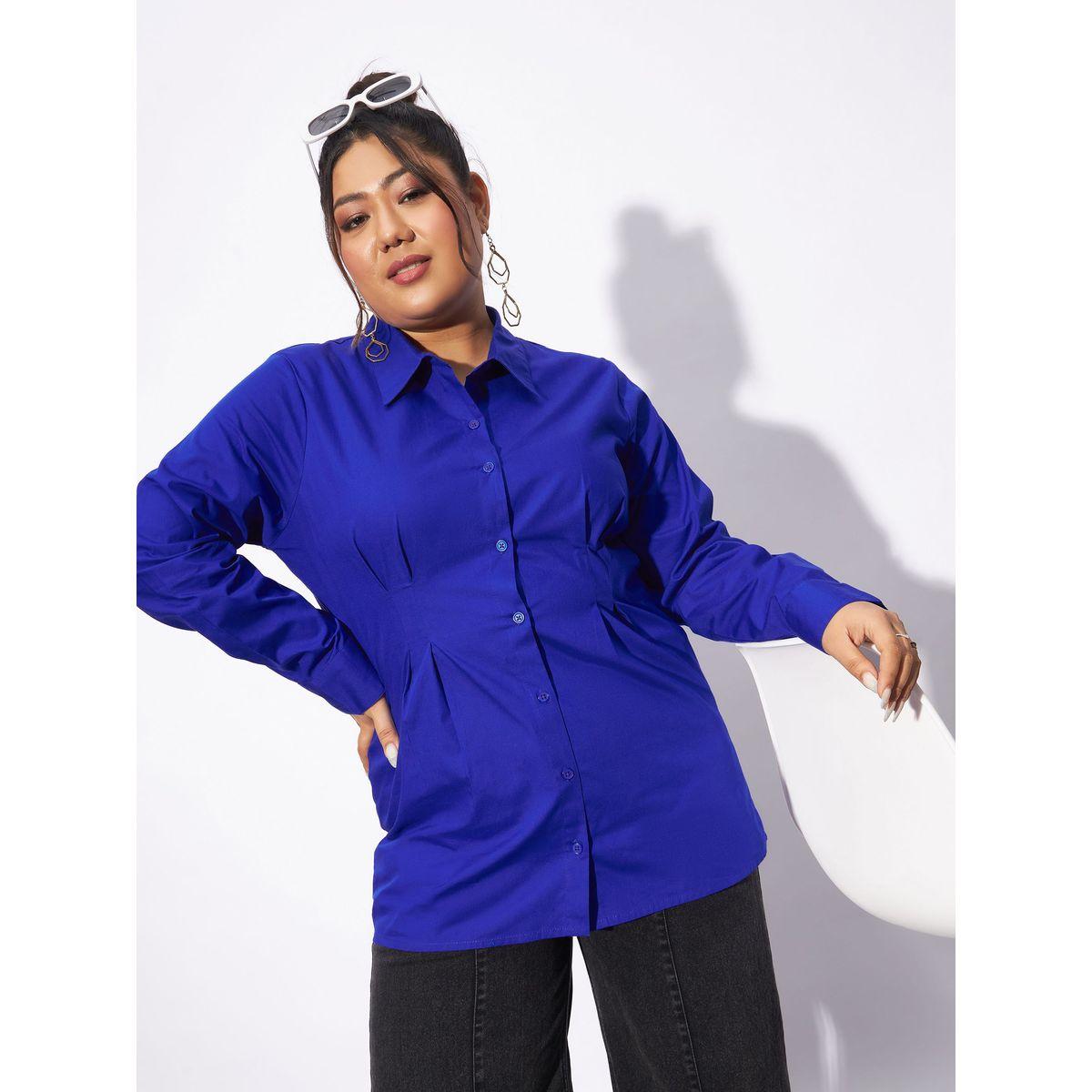 بلوزة بوبلين بمقاس كبير وكسرات مع ازرار غلق ساسافراس × ستايلي-women-clothing-shirtsandblouses-shirts-image-7