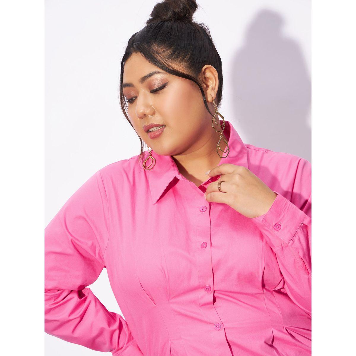 بلوزة بوبلين بمقاس كبير وكسرات مع ازرار غلق ساسافراس × ستايلي-women-clothing-shirtsandblouses-shirts-image-4