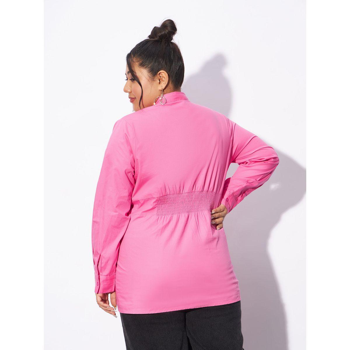 بلوزة بوبلين بمقاس كبير وكسرات مع ازرار غلق ساسافراس × ستايلي-women-clothing-shirtsandblouses-shirts-image-5