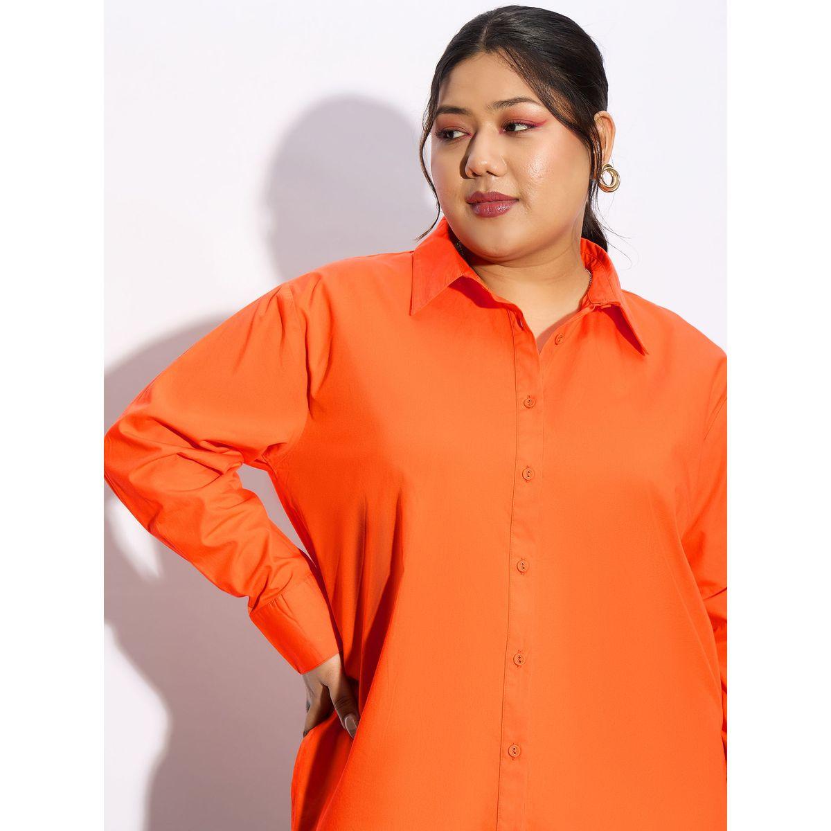 بلوزة بوبلين سادة بمقاس كبير مع ازرار غلق ساسافراس × ستايلي-women-clothing-shirtsandblouses-shirts-image-3