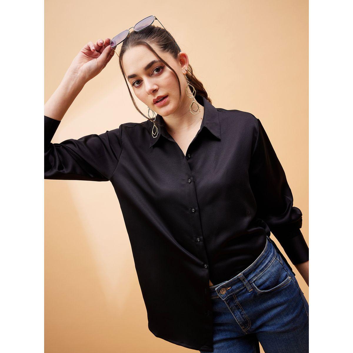 بلوزة ساتان سادة مع اكمام طويلة ساسافراس × ستايلي-women-clothing-shirtsandblouses-shirts-image-8