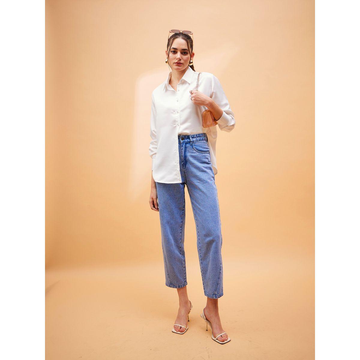 Sassafras X Styli  Solid Satin Shirt with Long Sleeves-women-clothing-shirtsandblouses-shirts-image-2