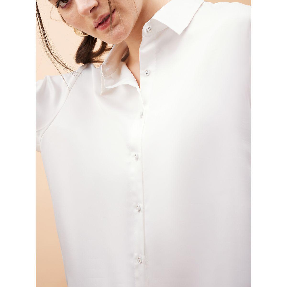 Sassafras X Styli  Solid Satin Shirt with Long Sleeves-women-clothing-shirtsandblouses-shirts-image-4