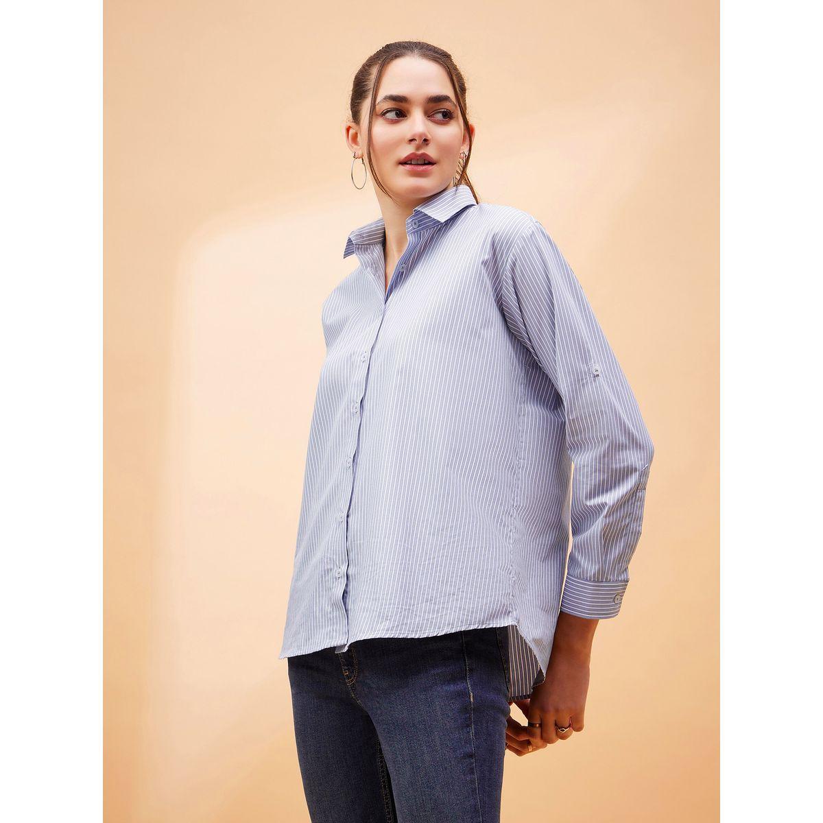Sassafras X Styli  Oversized Striped Shirt with Long Sleeves-women-clothing-shirtsandblouses-shirts-image-3