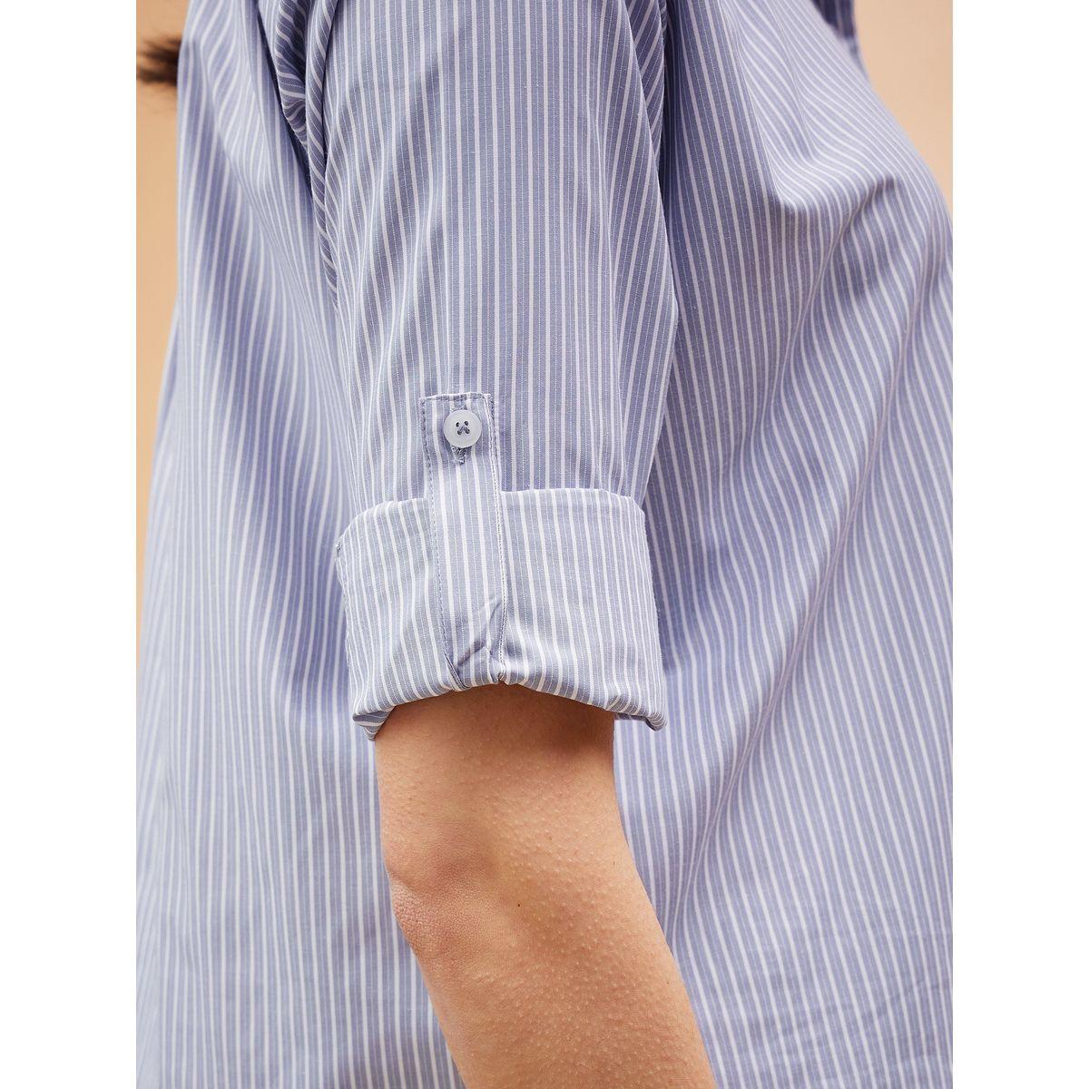Sassafras X Styli  Oversized Striped Shirt with Long Sleeves-women-clothing-shirtsandblouses-shirts-image-5
