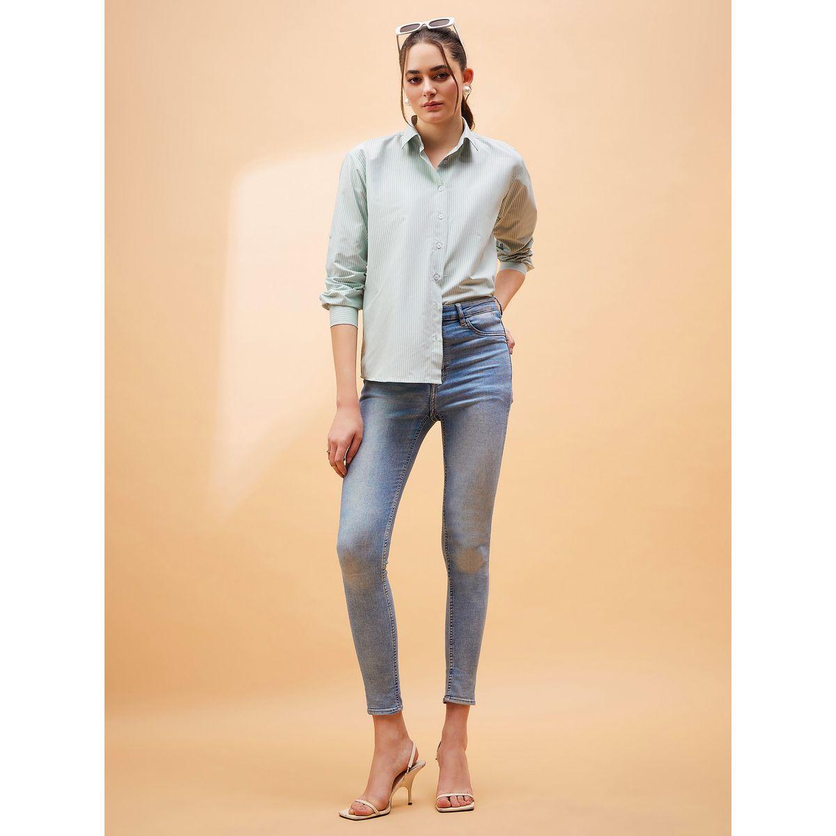 Sassafras X Styli  Oversized Solid Shirt with Long Sleeves-women-clothing-shirtsandblouses-shirts-image-7