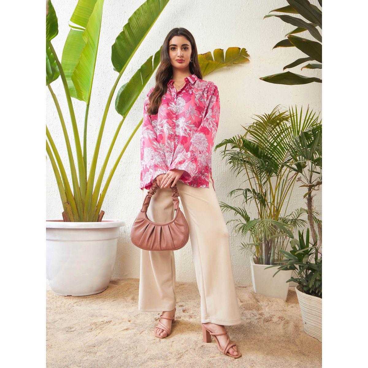 Sassafras X Styli  Oversized Floral Print Shirt with Drop Shoulder Sleeves-women-clothing-shirtsandblouses-shirts-image-7