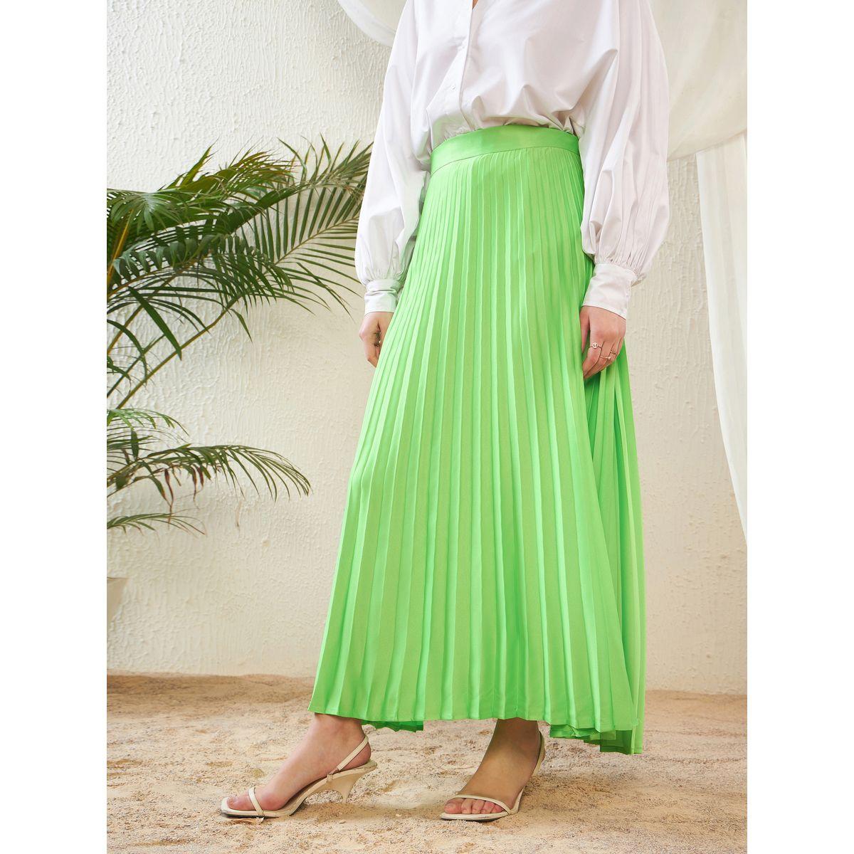 Sassafras X Styli  Pleated A-Line Satin Maxi Skirt-women-clothing-bottoms-skirts-image-3