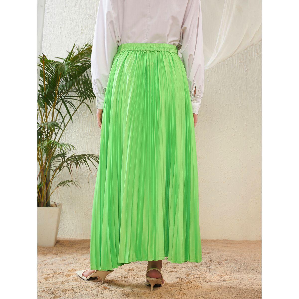 Sassafras X Styli  Pleated A-Line Satin Maxi Skirt-women-clothing-bottoms-skirts-image-5