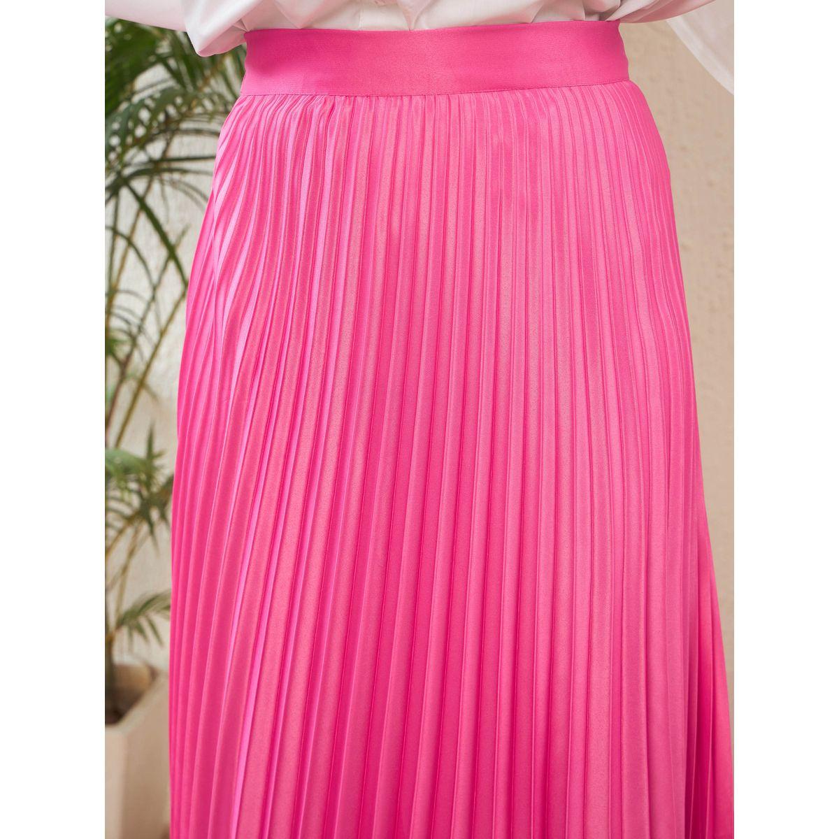 تنورة ساتان طويلة مزينة بكسرات ساسافراس × ستايلي-women-clothing-bottoms-skirts-image-4
