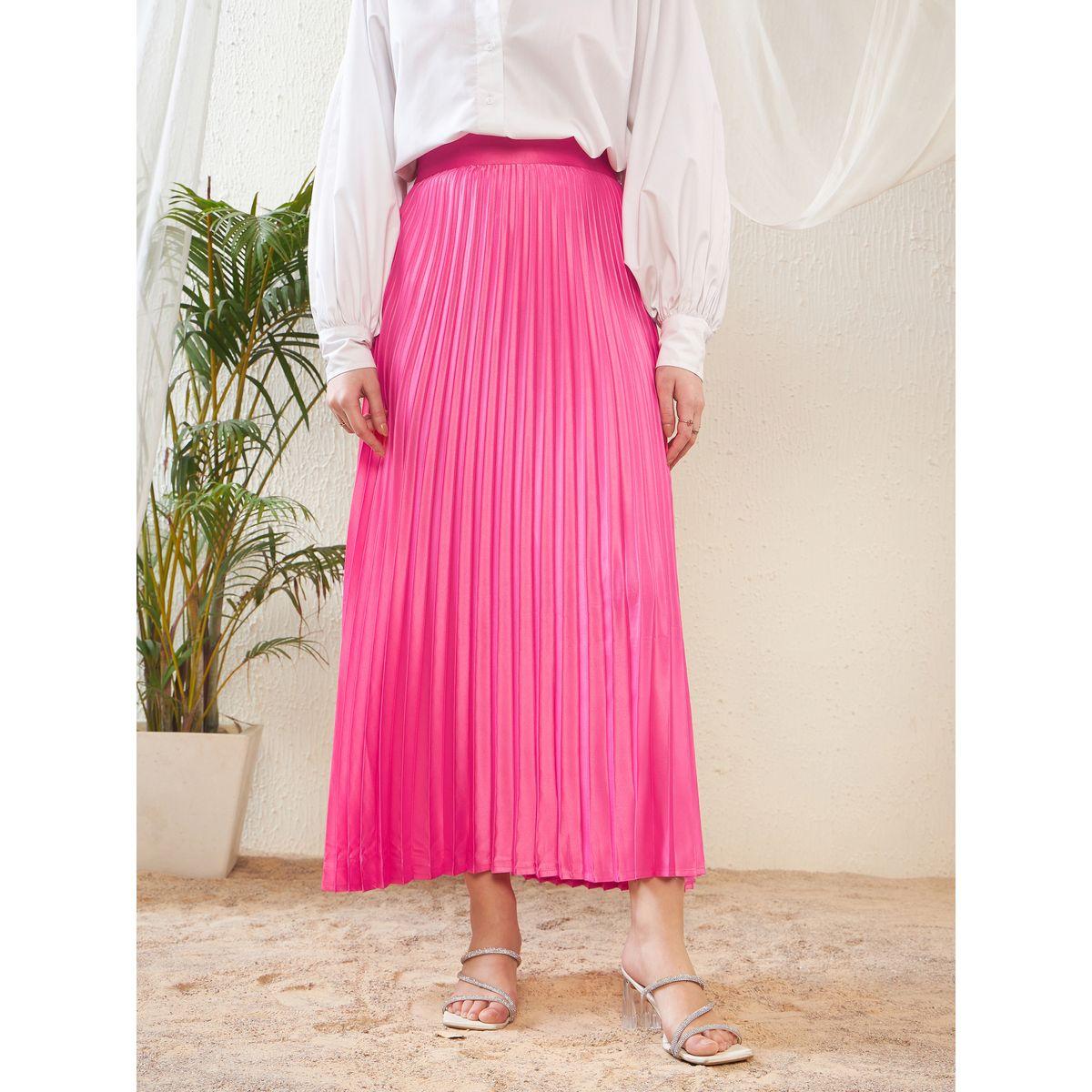 Sassafras X Styli  Pleated A-Line Satin Maxi Skirt-women-clothing-bottoms-skirts-image-8