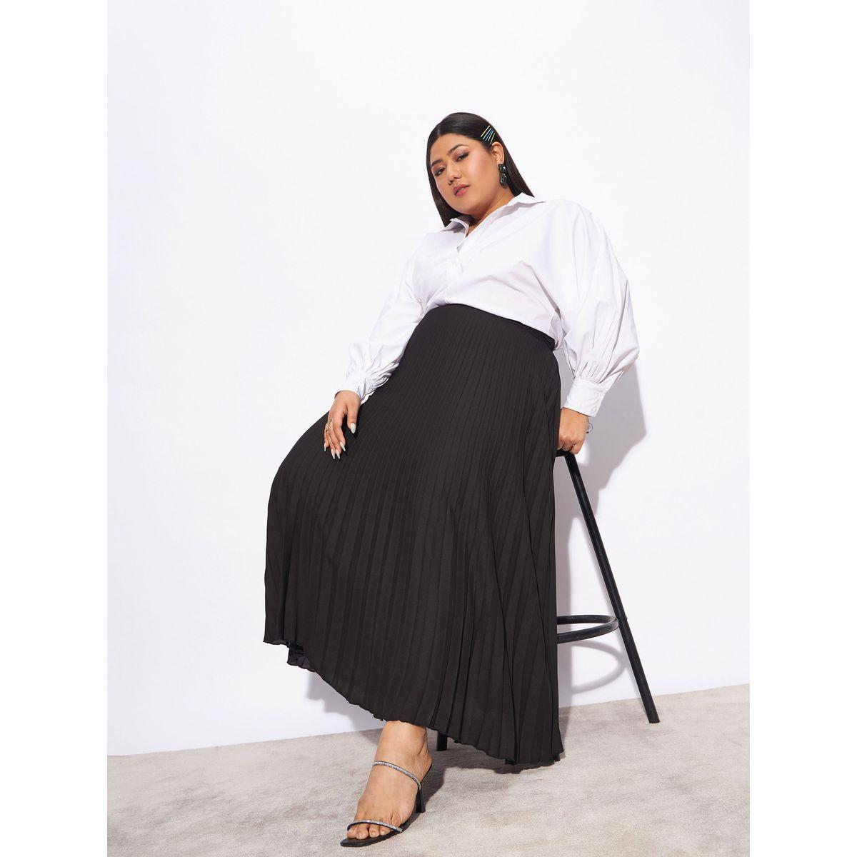 Sassafras X Styli  Plus Accordion Pleated Maxi Skirt-women-clothing-bottoms-skirts-image-2